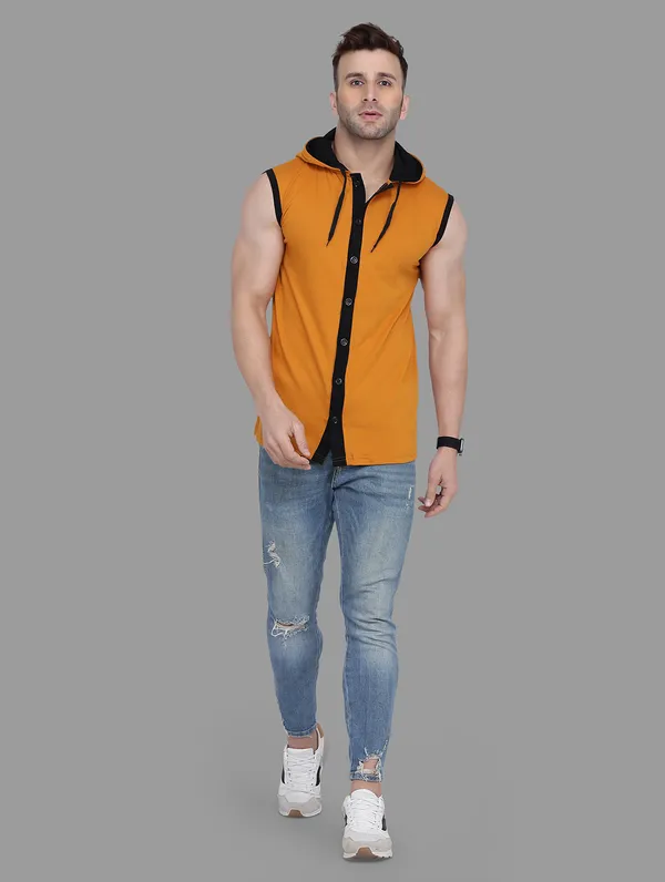 Mustard_Cotton_Blend_Hooded_Neck_Sleeveless_T_Shirt_For_Men