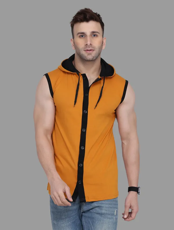 Mustard_Cotton_Blend_Hooded_Neck_Sleeveless_T_Shirt_For_Men
