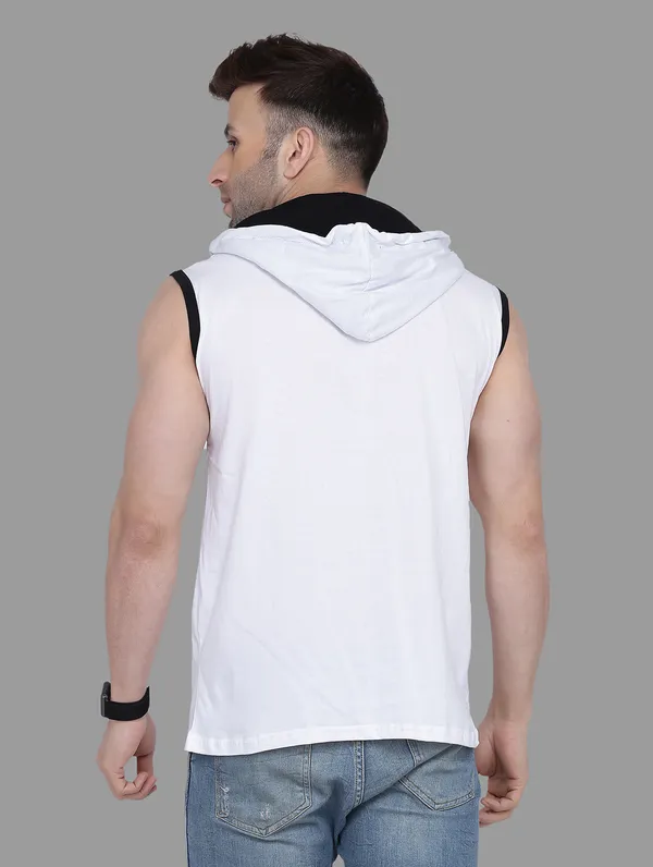 White_Cotton_Blend_Hooded_Neck_Sleeveless_T_Shirt_For_Men