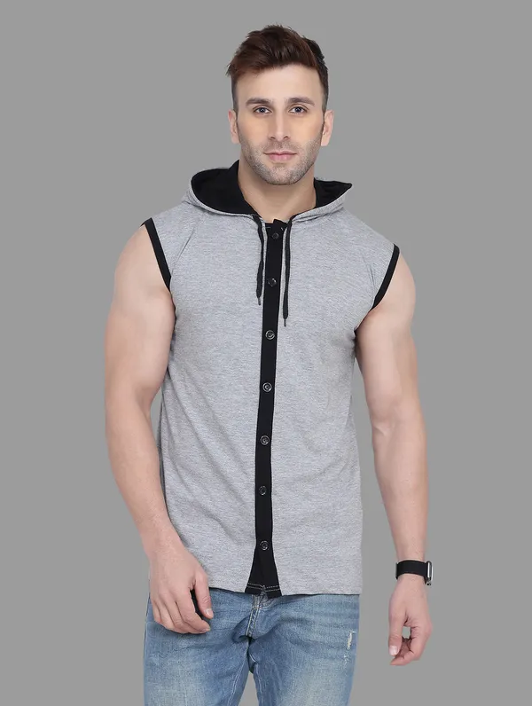 Silver_Cotton_Blend_Hooded_Neck_Sleeveless_T_Shirt_For_Men