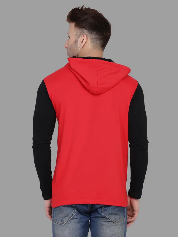 Red_&_Black_Cotton_Blend_Hooded_Neck_Full_Sleeve_T_Shirt_For_Men