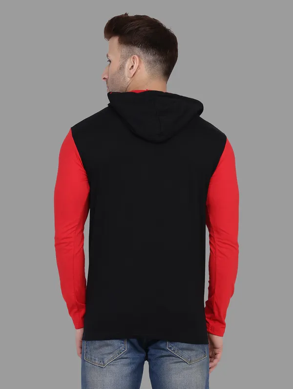 Black_&_Red_Cotton_Blend_Hooded_Neck_Full_Sleeve_T_Shirt_For_Men
