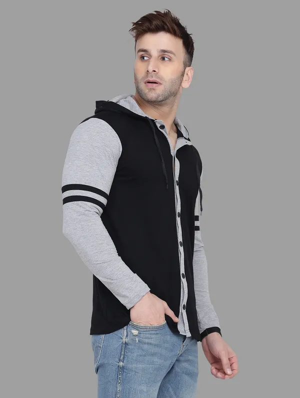 Black_&_Silver_Cotton_Blend_Hooded_Neck_Full_Sleeve_T_Shirt_For_Men