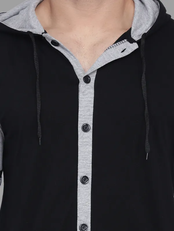 Black_&_Silver_Cotton_Blend_Hooded_Neck_Full_Sleeve_T_Shirt_For_Men