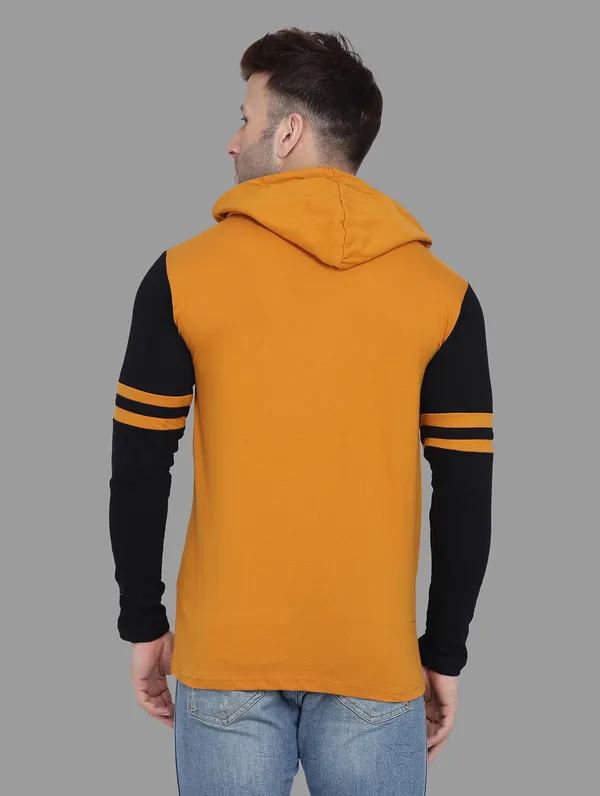 Mustard_&_Black_Cotton_Blend_Hooded_Neck_Full_Sleeve_T_Shirt_For_Men