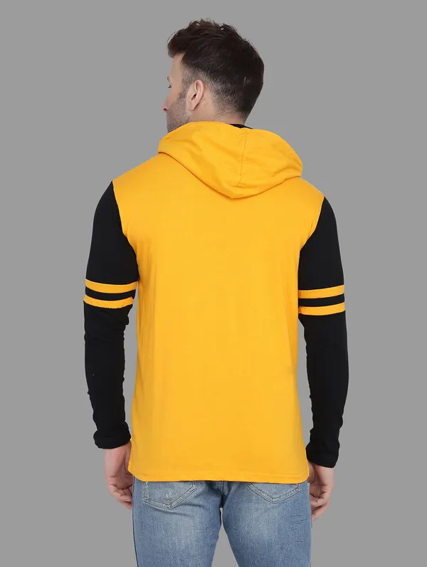 Yellow_&_Black_Cotton_Blend_Hooded_Neck_Full_Sleeve_T_Shirt_For_Men