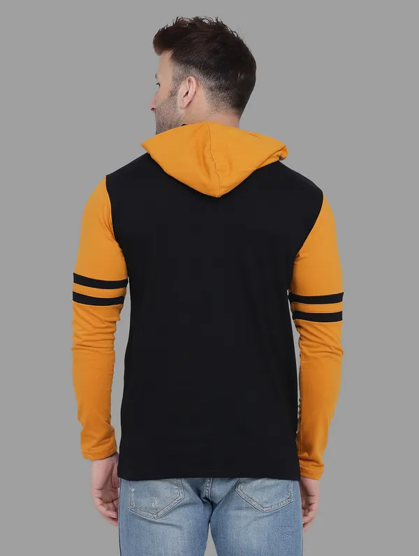 Black_&_Mustard_Cotton_Blend_Hooded_Neck_Full_Sleeve_T_Shirt_For_Men