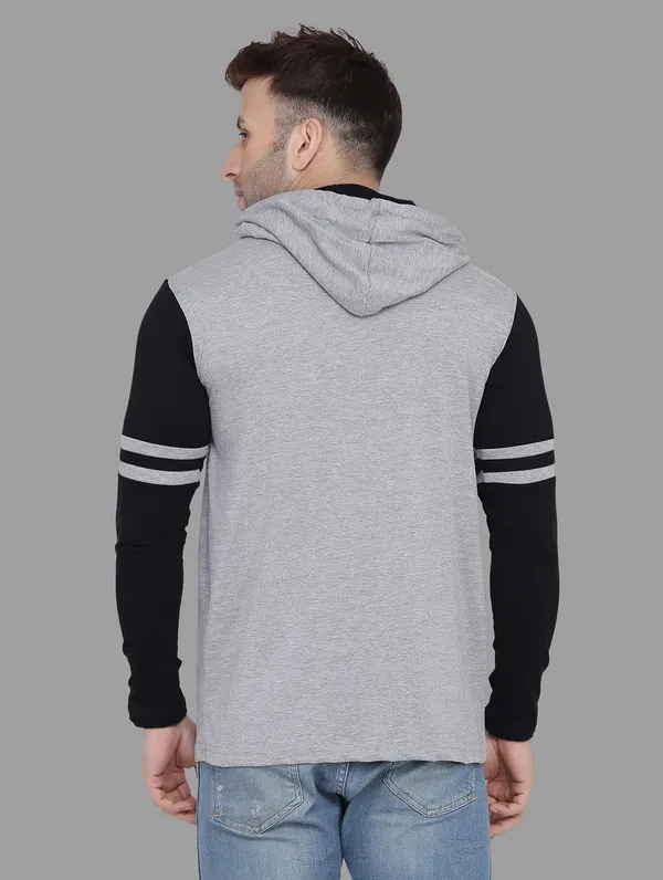 Silver_&_Black_Cotton_Blend_Hooded_Neck_Full_Sleeve_T_Shirt_For_Men