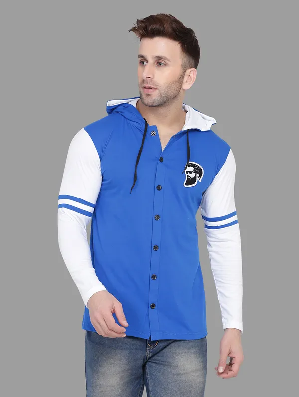 Blue_&_White_Cotton_Blend_Hooded_Neck_Full_Sleeve_T_Shirt_For_Men