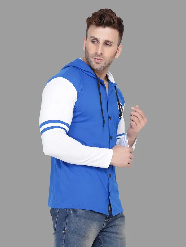 Blue_&_White_Cotton_Blend_Hooded_Neck_Full_Sleeve_T_Shirt_For_Men