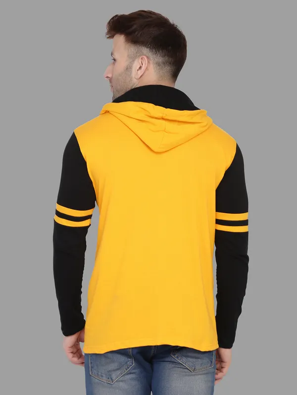 Yellow_&_Black_Cotton_Blend_Hooded_Neck_Full_Sleeve_T_Shirt_For_Men