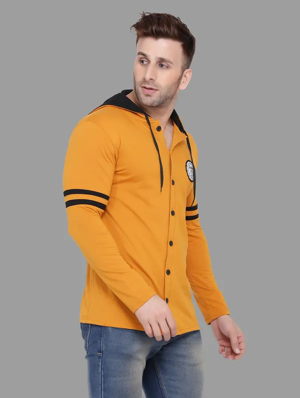 Mustard_Cotton_Blend_Hooded_Neck_Full_Sleeve_T_Shirt_For_Men