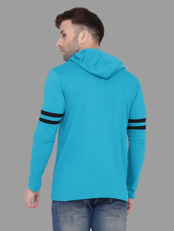 Turquoise_Cotton_Blend_Hooded_Neck_Full_Sleeve_T_Shirt_For_Men