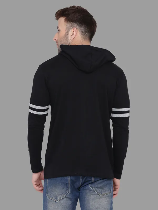 Black_Cotton_Blend_Hooded_Neck_Full_Sleeve_T_Shirt_For_Men