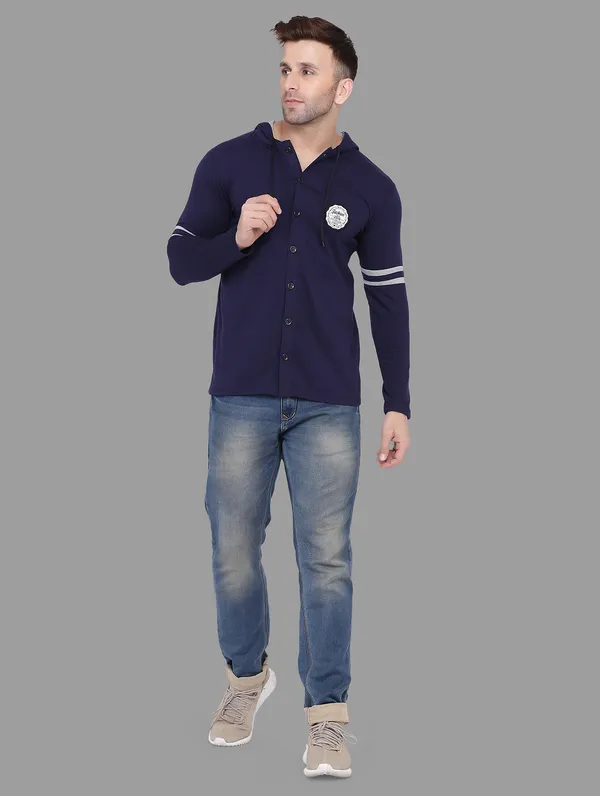 Dark_Blue_Cotton_Blend_Hooded_Neck_Full_Sleeve_T_Shirt_For_Men