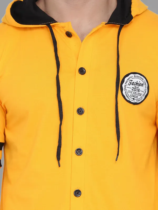 Yellow_Cotton_Blend_Hooded_Neck_Full_Sleeve_T_Shirt_For_Men