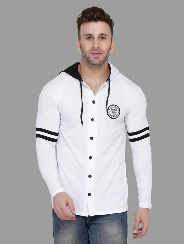 White_Cotton_Blend_Hooded_Neck_Full_Sleeve_T_Shirt_For_Men