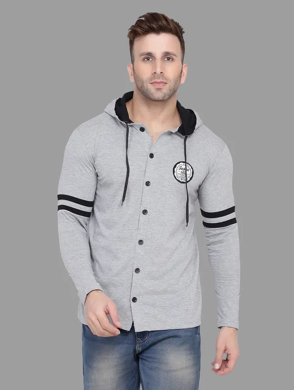 Silver_Cotton_Blend_Hooded_Neck_Full_Sleeve_T_Shirt_For_Men