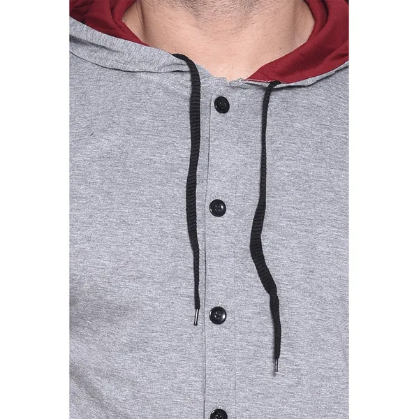 Silver_&_Maroon_Cotton_Blend_Hooded_Neck_Full_Sleeve_T_Shirt_For_Men