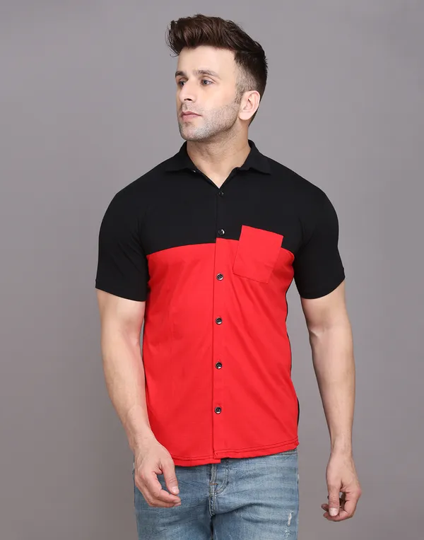 Red_&_Black_Cotton_Blend_Spread_Collar_Half_Sleeve_Shirt_For_Men