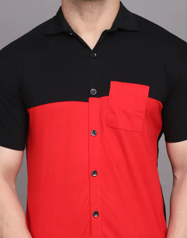 Red_&_Black_Cotton_Blend_Spread_Collar_Half_Sleeve_Shirt_For_Men