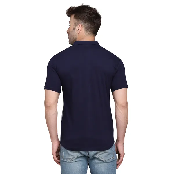 Silver_&_Dark_Blue_Cotton_Blend_Spread_Collar_Half_Sleeve_Shirt_For_Men
