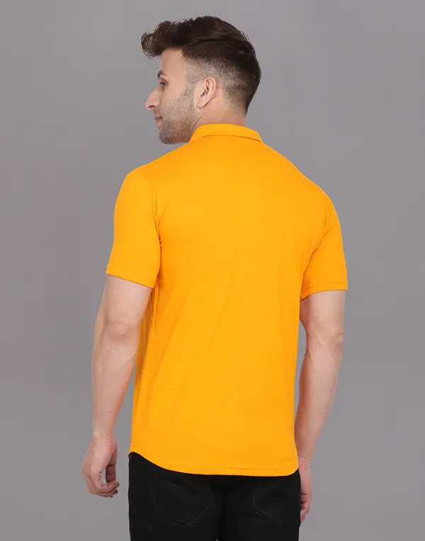Yellow_Cotton_Blend_Spread_Collar_Half_Sleeve_Shirt_For_Men