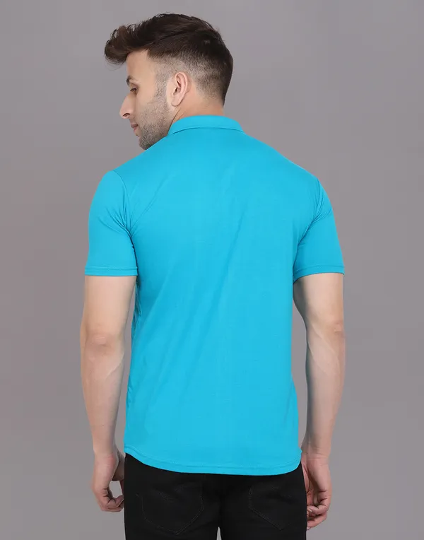 Turquoise_Cotton_Blend_Spread_Collar_Half_Sleeve_Shirt_For_Men