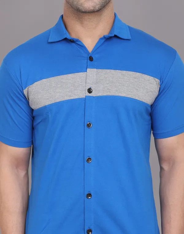 Blue_Cotton_Blend_Spread_Collar_Half_Sleeve_Shirt_For_Men