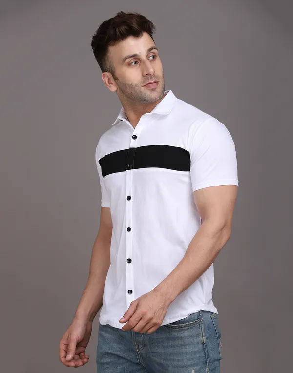White_Cotton_Blend_Spread_Collar_Half_Sleeve_Shirt_For_Men