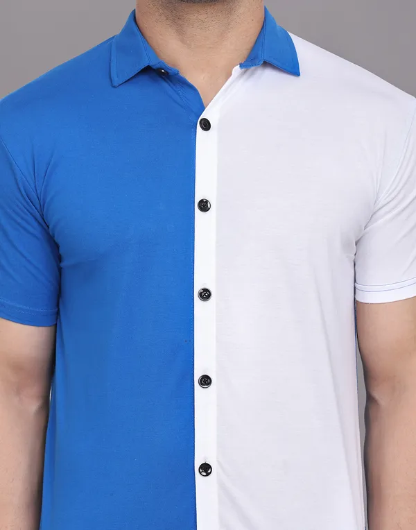 Blue_&_White_Cotton_Blend_Spread_Collar_Half_Sleeve_Shirt_For_Men