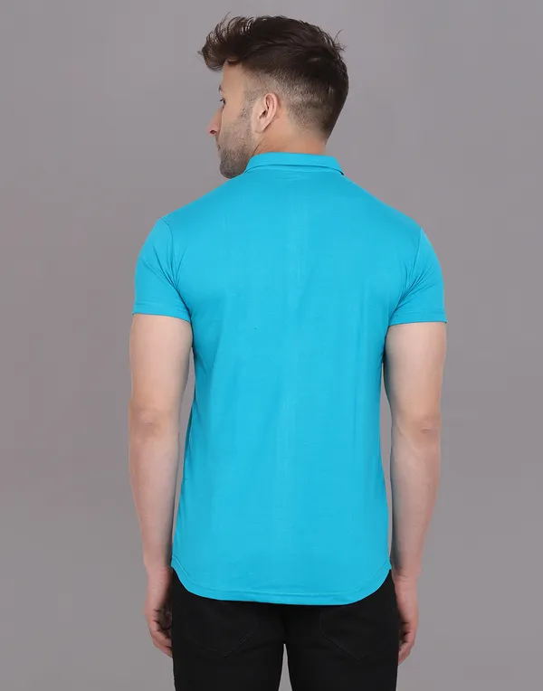 Turquoise_&_Black_Cotton_Blend_Spread_Collar_Half_Sleeve_Shirt_For_Men
