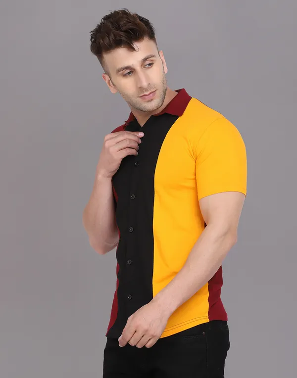 Multicolor_Cotton_Blend_Spread_Collar_Half_Sleeve_Shirt_For_Men