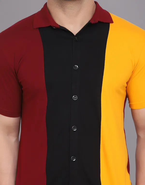 Multicolor_Cotton_Blend_Spread_Collar_Half_Sleeve_Shirt_For_Men