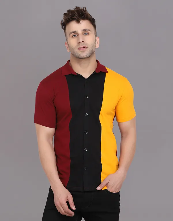 Multicolor_Cotton_Blend_Spread_Collar_Half_Sleeve_Shirt_For_Men