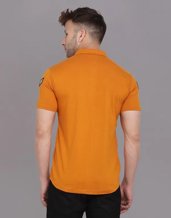 Mustard_Cotton_Blend_Spread_Collar_Half_Sleeve_Shirt_For_Men