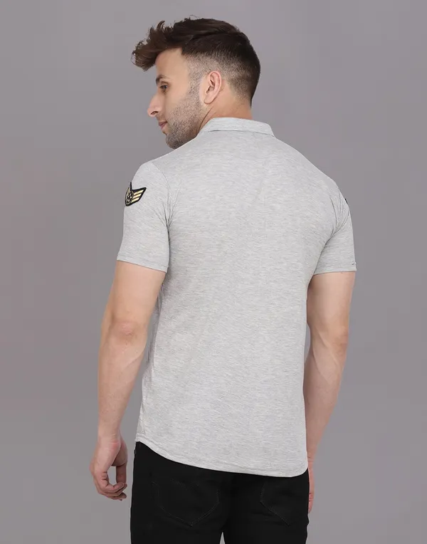 Silver_Cotton_Blend_Spread_Collar_Half_Sleeve_Shirt_For_Men
