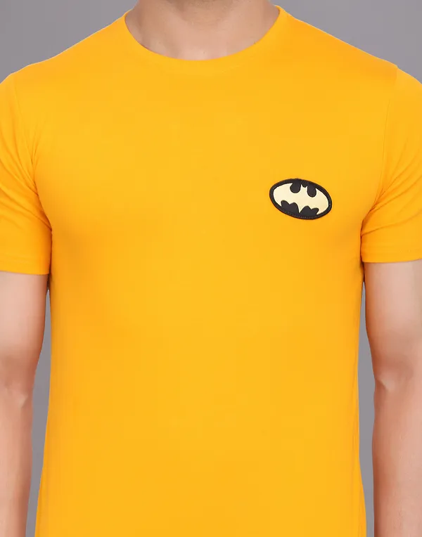 Yellow_Cotton_Blend_Round_Neck_Half_Sleeve_T_Shirt_For_Men