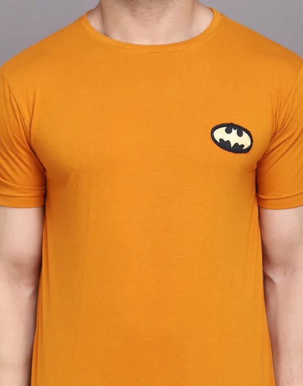 Mustard_Cotton_Blend_Round_Neck_Half_Sleeve_T_Shirt_For_Men