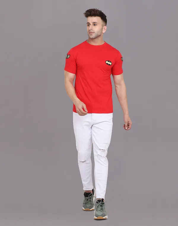 Red_Cotton_Blend_Round_Neck_Half_Sleeve_T-Shirt_For_Men