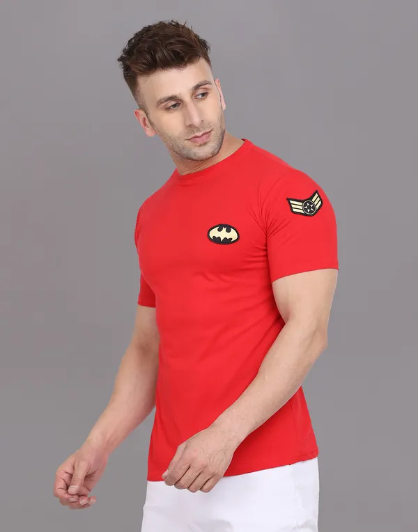 Red_Cotton_Blend_Round_Neck_Half_Sleeve_T-Shirt_For_Men