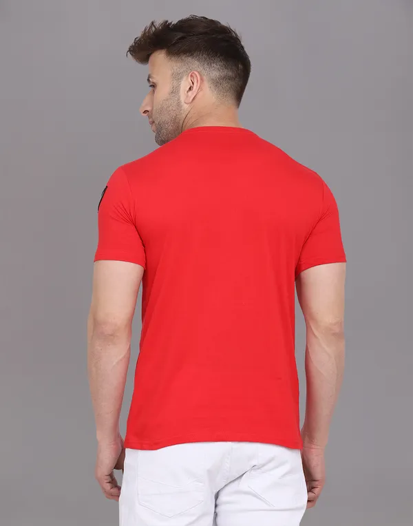 Red_Cotton_Blend_Round_Neck_Half_Sleeve_T-Shirt_For_Men