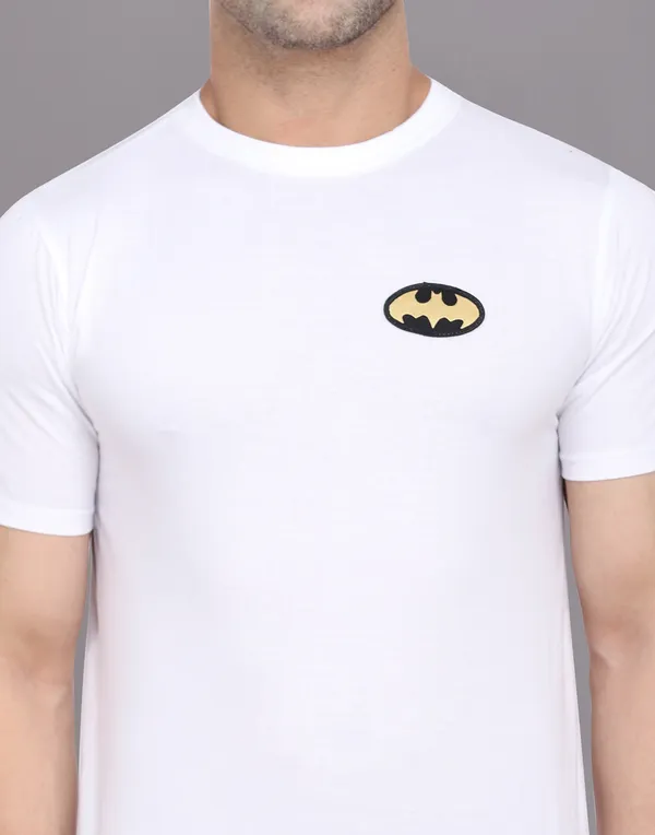 White_Cotton_Blend_Round_Neck_Half_Sleeve_T_Shirt_For_Men
