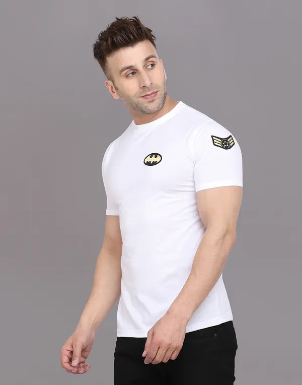 White_Cotton_Blend_Round_Neck_Half_Sleeve_T_Shirt_For_Men
