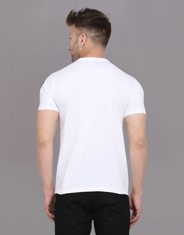 White_Cotton_Blend_Round_Neck_Half_Sleeve_T_Shirt_For_Men