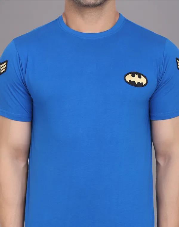 Blue_Cotton_Blend_Round_Neck_Half_Sleeve_T_Shirt_For_Men