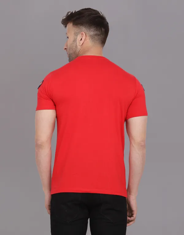 Red_Cotton_Blend_Round_Neck_Half_Sleeve_T_Shirt_For_Men