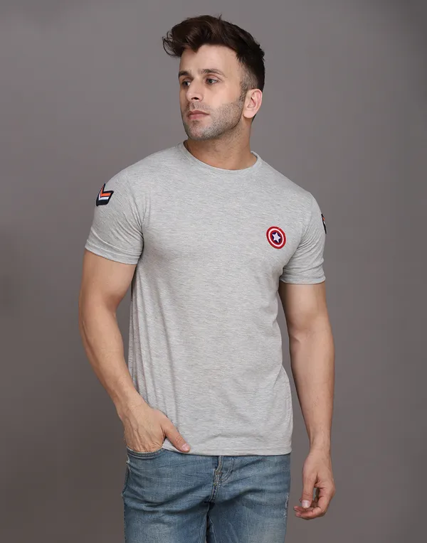 Silver_Cotton_Blend_Round_Neck_Half_Sleeve_T_Shirt_For_Men