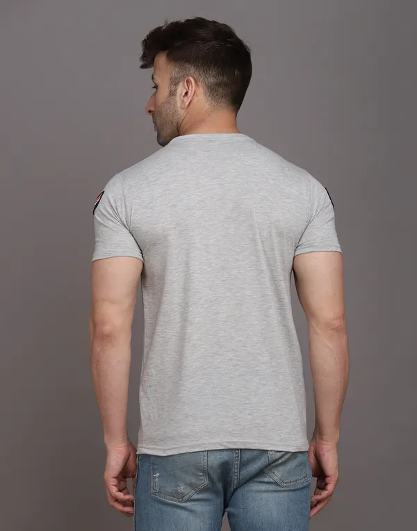 Silver_Cotton_Blend_Round_Neck_Half_Sleeve_T_Shirt_For_Men
