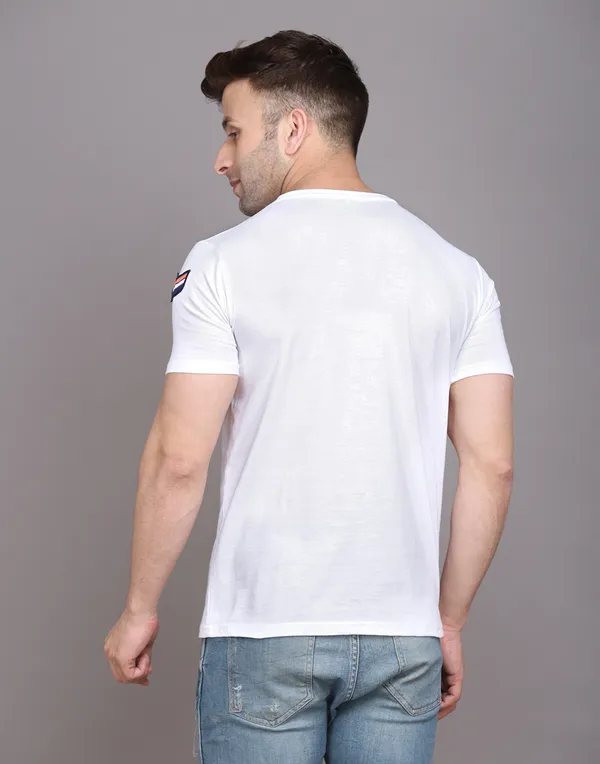 White_Cotton_Blend_Round_Neck_Half_Sleeve_T_Shirt_For_Men